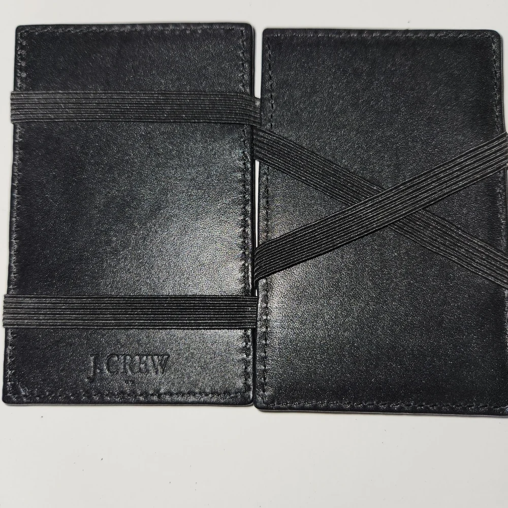 J. Crew Black Leather Slim Card Holder